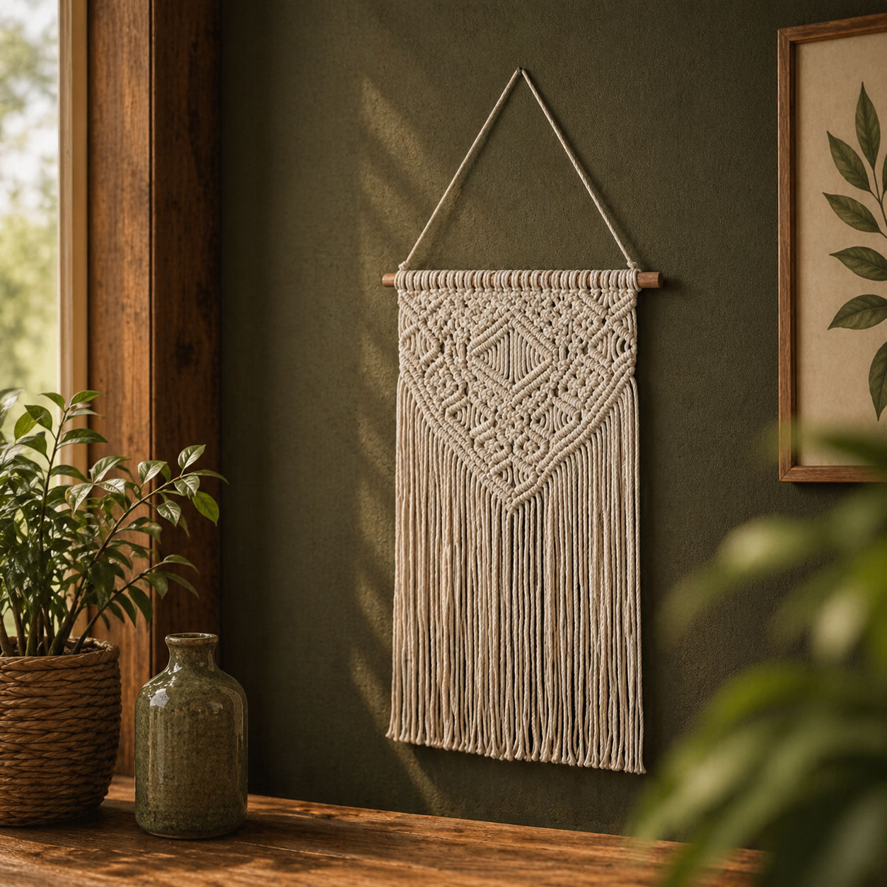 Unique Macrame Wall Hanging Design One of a Kind Artisan Creation